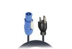 ProX XC-PWCE14-06, 14 AWG High Performance Power Cord NEMA 5-15 Edison to Blue Male for Powercon Compatible Devices - 6 Feet by ProX Cases