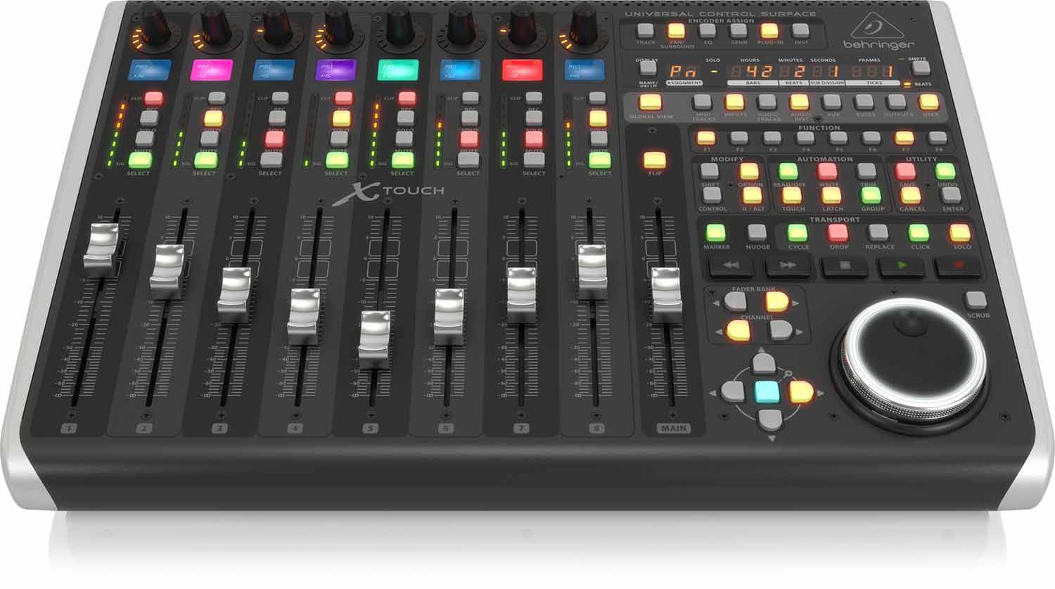 Behringer X-TOUCH, Universal Control Surface With 9 Touch-Sensitive Motor Faders, LCD Scribble Strips And Ethernet/USB/MIDI Interface - Hollywood DJ