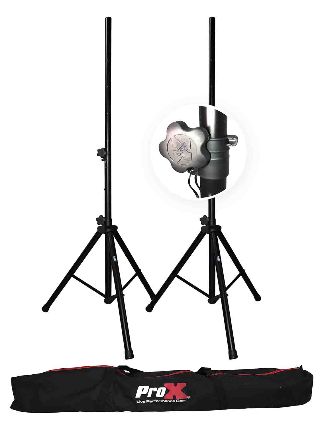 ProX T-SS18P Set of 2 Heavy Duty Speaker Tripod Stands with Bag - 6 ft (44"-72") - Hollywood DJ