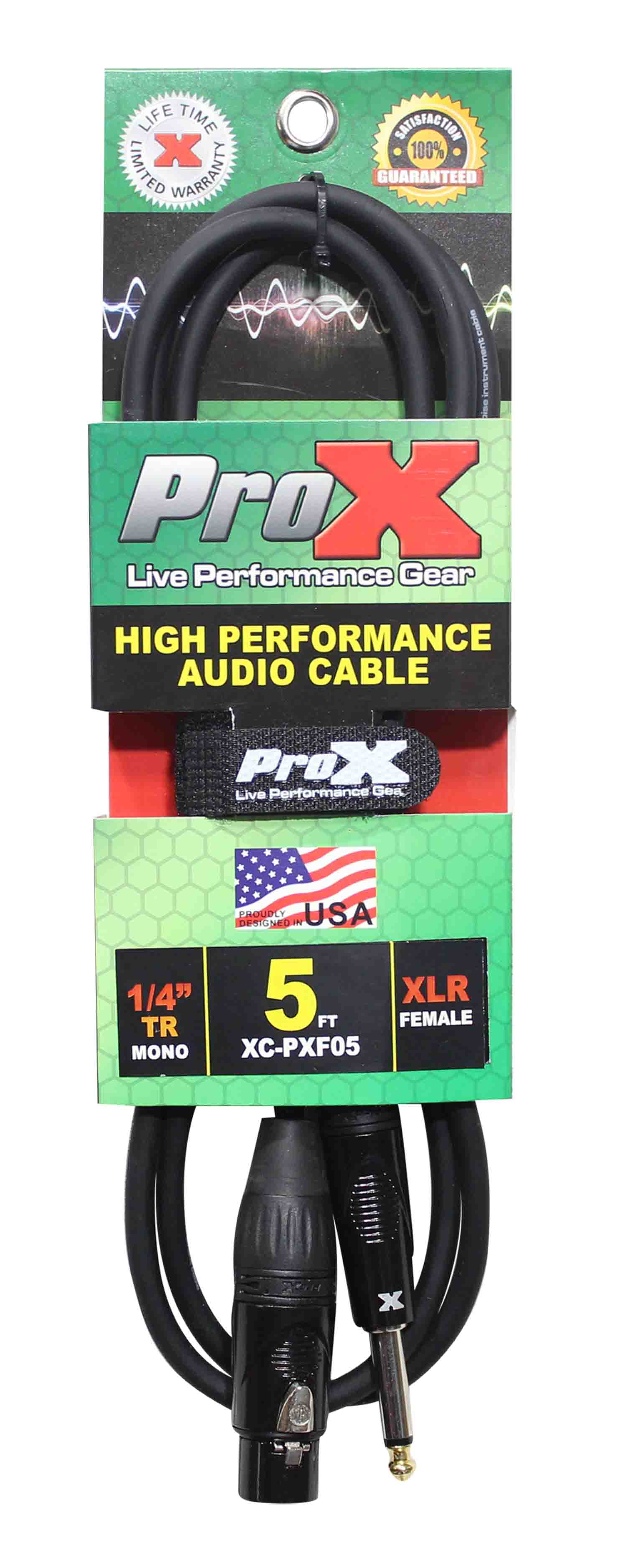Prox XC-PXF05 Unbalanced 1/4" TS-M to XLR-F High Performance Audio Cable - 5 Feet - Hollywood DJ