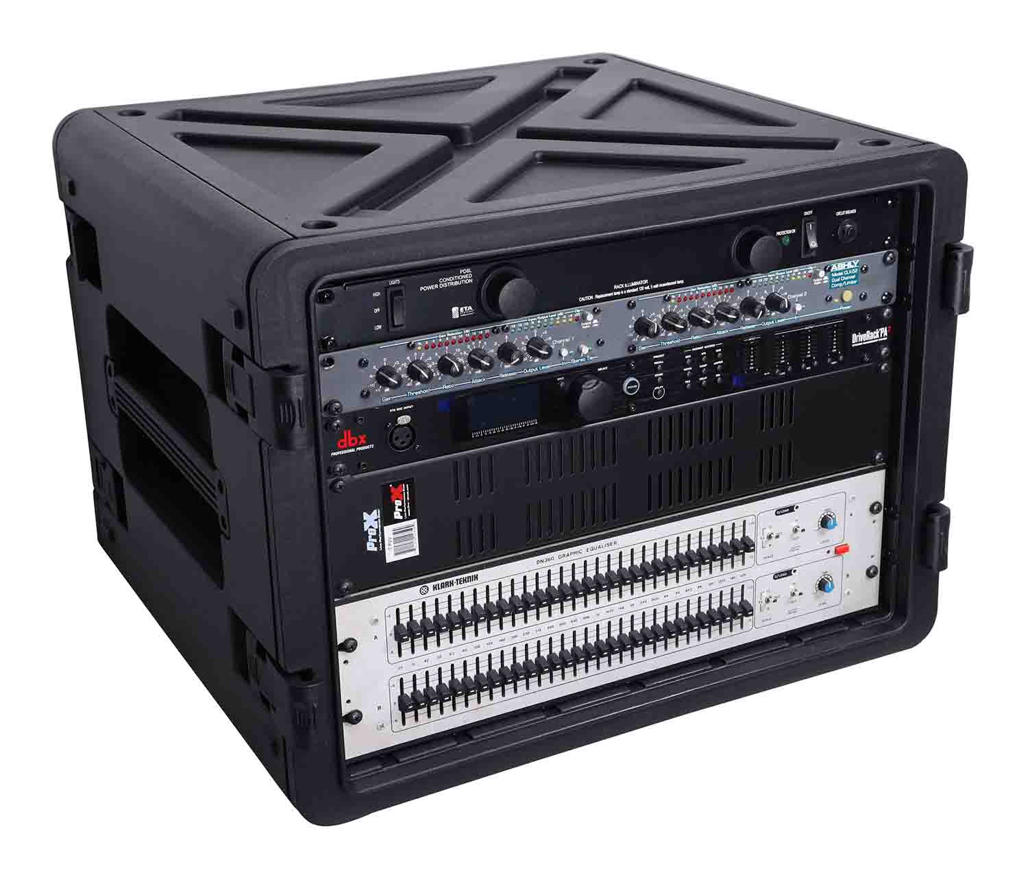 ProX XM-8U Watertight 6U Molded AMP Case - 18 Inch Front to Rear Rail Dept - Hollywood DJ