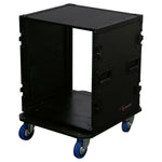 Odyssey FZAR12WBL 12U Pro Amp Rack Case with Casters - Black - Hollywood DJ
