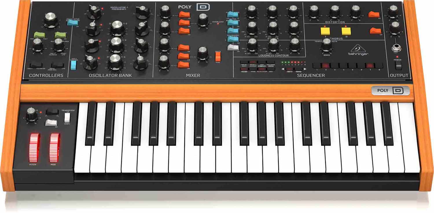 Open Box: Behringer POLY D, Full-Size 37 Keys Polyphonic Analog Synthesizer - Hollywood DJ