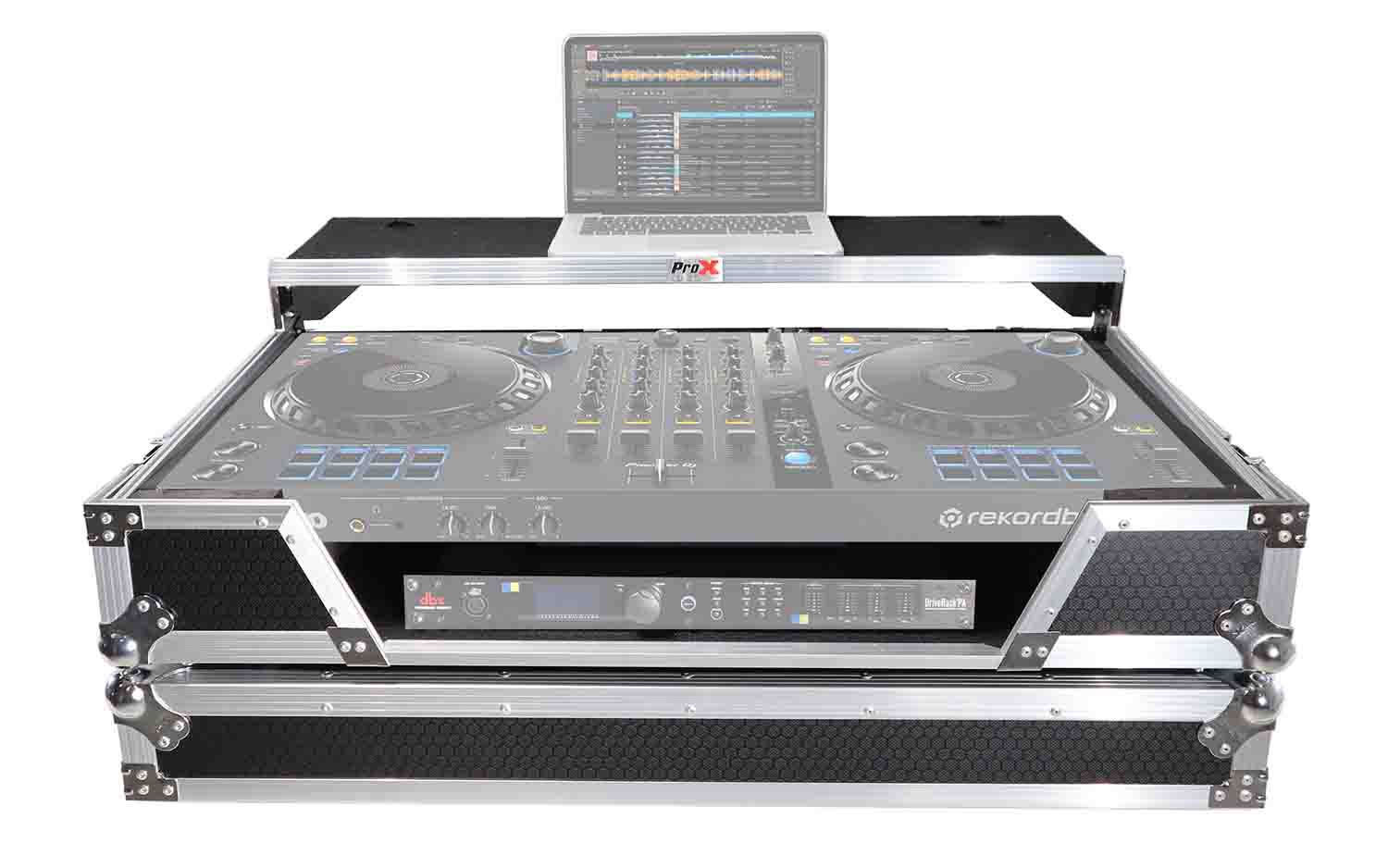ProX XS-DDJFLX6 WLT Flight Case for Pioneer DDJ-FLX6 with 1U Rackspace, Glide Sliding Laptop Shelf and Wheels - Hollywood DJ
