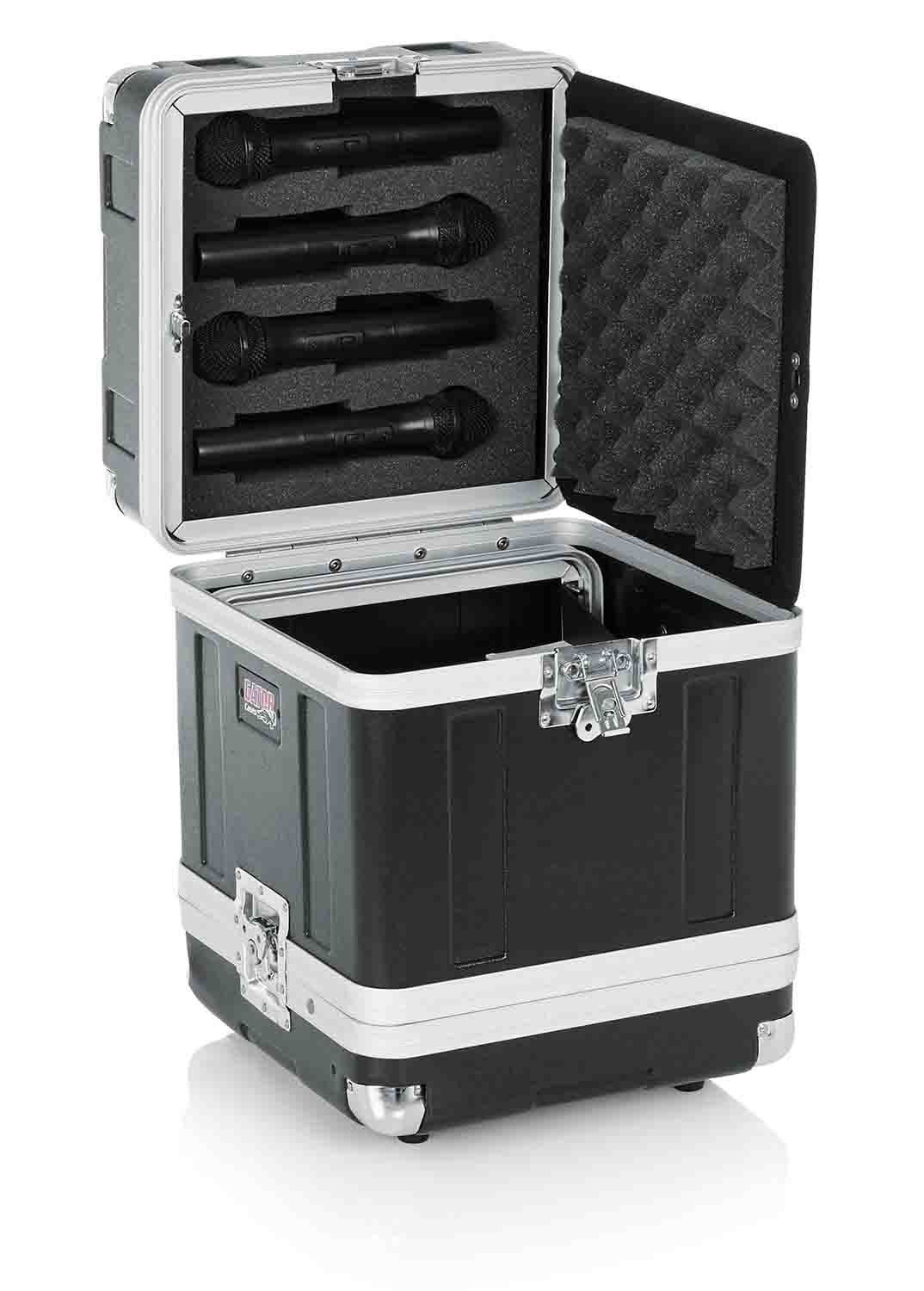 Gator Cases GM-4WR DJ Case for 4 Complete Wireless Microphone Systems - Half Rack - Hollywood DJ