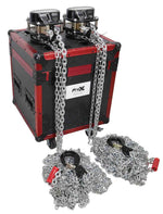 PROX XT-MCH2TX2-30FT Set of 2: 2 Ton Manual Chain Hoist 30 Ft (9 M) with Flight Case - Hollywood DJ