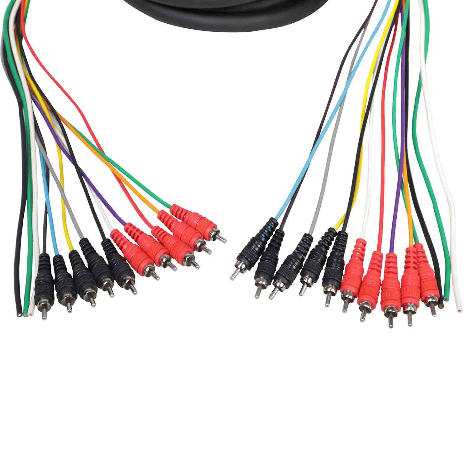 ProX XC-MEDOOZA100, 10 RCA Channel + 3 Power Cable for Marine and Car Audio - 100 Feet - Hollywood DJ