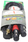 Prox XC-CMXF5 Unbalanced 3.5mm Mini TRS-M to Dual XLR-F High Performance Audio Y Cable - 5 Feet - Hollywood DJ