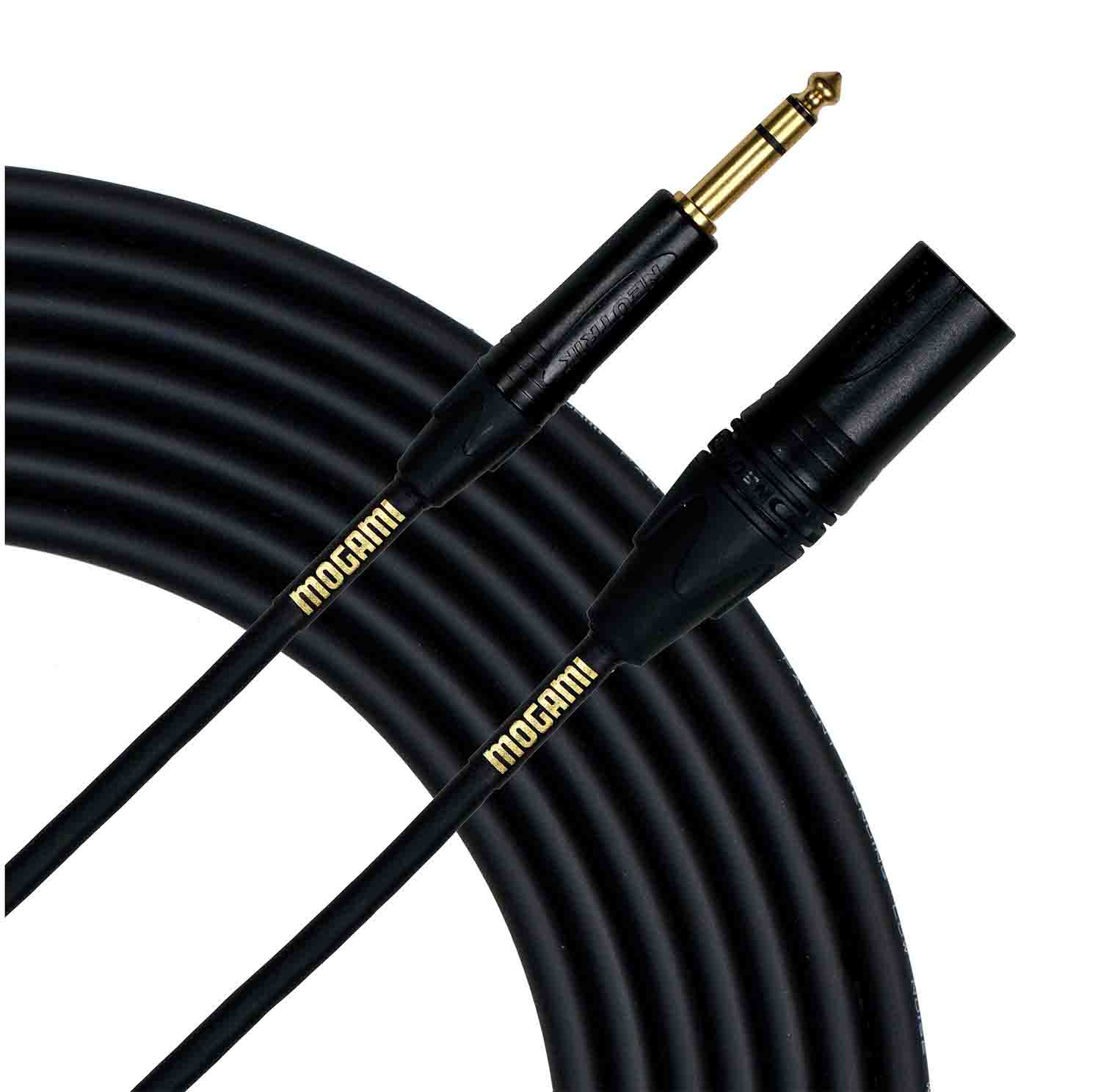Mogami GOLD-TRSXLRM-20, ¼-Inch TRS Male to XLR Male Balanced Patch Cable - 20 Foot - Hollywood DJ