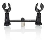 Gator Frameworks GFWMIC1TO2, 1-To-2 Mic Mount Bar - Hollywood DJ