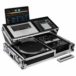 Odyssey FZGS1BM10W Reversible 10″ Format DJ Mixer and One Battle Position Turntable Coffin Flight Case with Glide Platform - Hollywood DJ