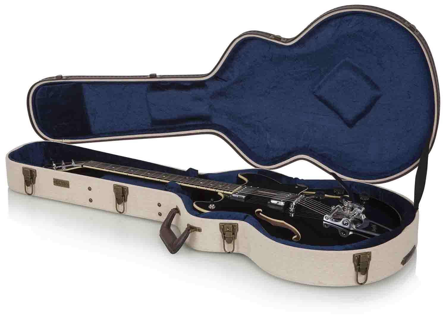 Gator Cases GW-JM 335, Deluxe Wood Case for Semi-Hollow Electric Guitars - Hollywood DJ