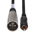 Hosa XRM-105, RCA Male to 3-Pin XLR Male Unbalanced Interconnect Cable - 5 Feet - Hollywood DJ