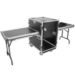 ProX T-16RSS24WDST, 16U Space Amp Rack Mount ATA Flight Case Incl. 2x Side Tables and Casters - 24" Depth - Hollywood DJ