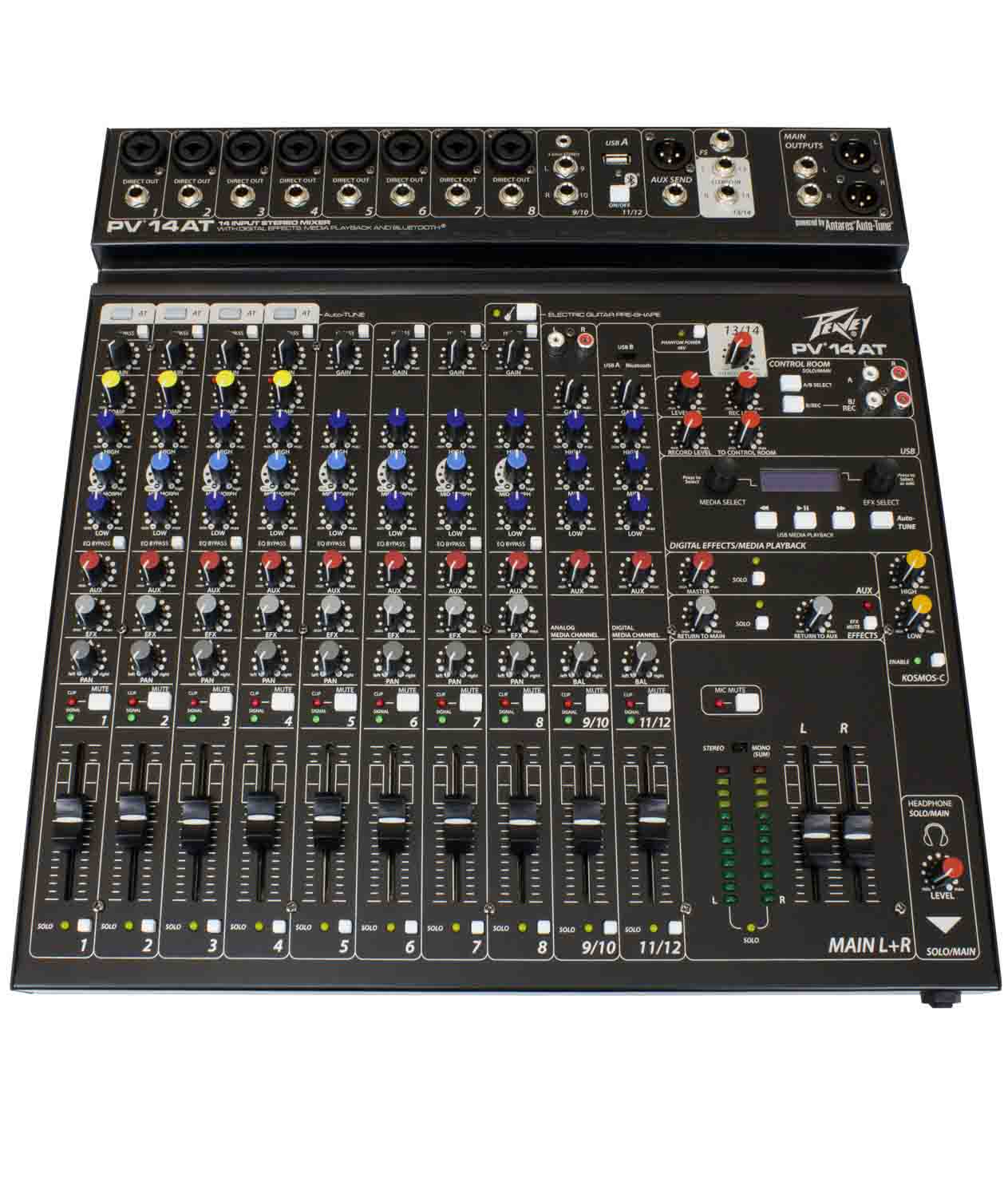 Peavey PV 14 AT, 14 Channel Compact Mixer with Bluetooth and Antares Auto-Tune - Hollywood DJ