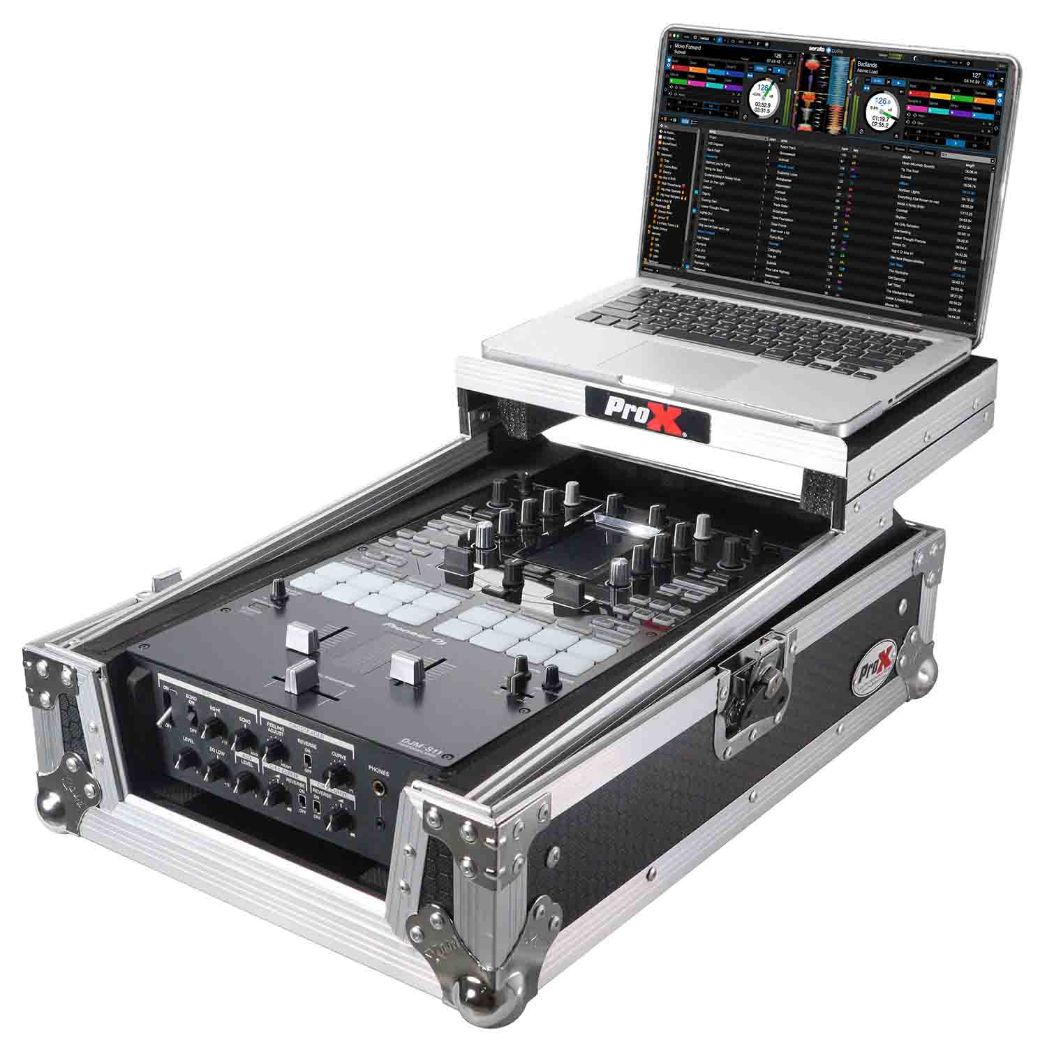 ProX XS-DJMS11LT DJ Flight Case for Pioneer DJM-S11 Mixer with Sliding Laptop Shelf - Hollywood DJ