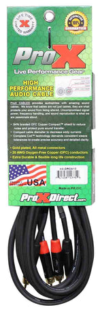 Prox XC-DRCA10 Dual RCA-M to Dual RCA-M High Performance Audio Cable - 10 Feet - Hollywood DJ