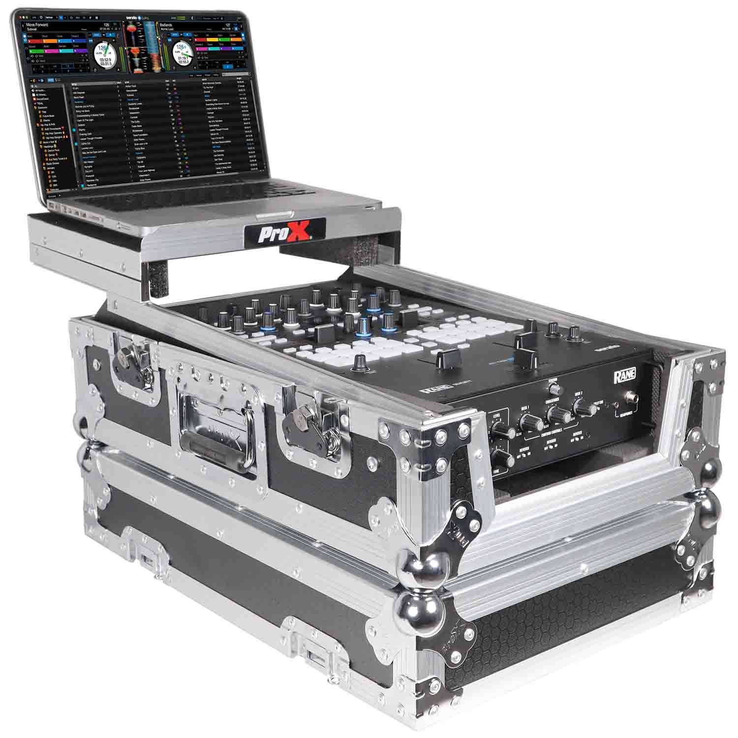 ProX XS-RANE-72LT-MK2,11" DJ Mixer Road Case with Laptop Shelf for Rane 72 and Rane Seventy ProX Cases
