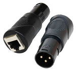 Prox XC-RJ45XM3 Cat 5/6 RJ45 to 3 Pin Male DMX Connector and Adapter - Hollywood DJ