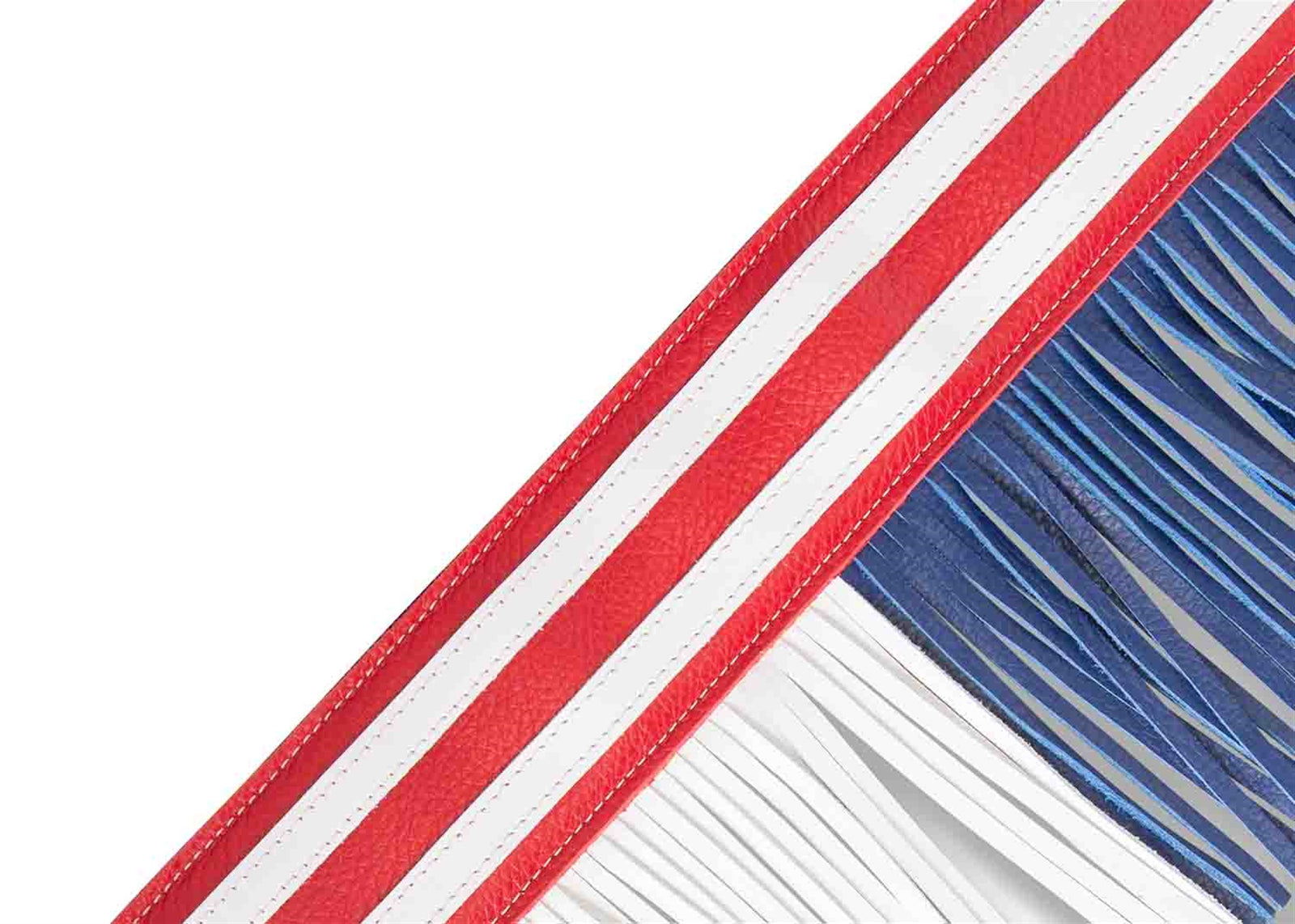 Levy's Leathers MGFUSA-RWB 2″ Americana Fringe Guitar Straps in top Grain Leather - Hollywood DJ