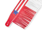 Levy's Leathers MGFUSA-RWB 2″ Americana Fringe Guitar Straps in top Grain Leather - Hollywood DJ