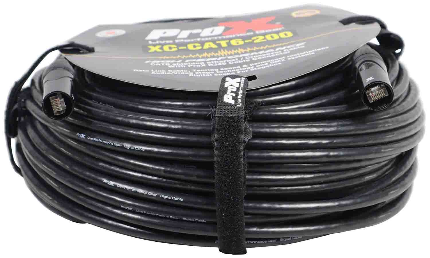 Prox XC-CAT6-200 STP Cat 6 Cable W-RJ45 for Network and Snake Box Connections - 200 Feet - Hollywood DJ