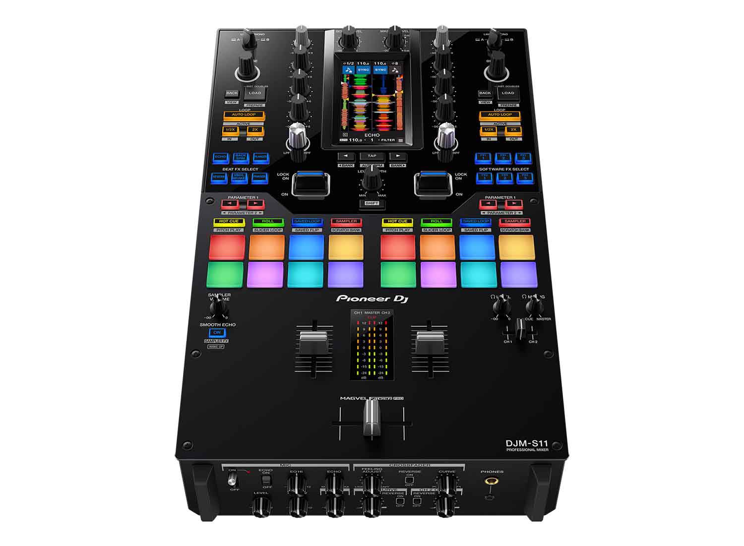 Pioneer DJ DJM-S11 Professional Scratch Style 2-Channel DJ Mixer - Black - Hollywood DJ