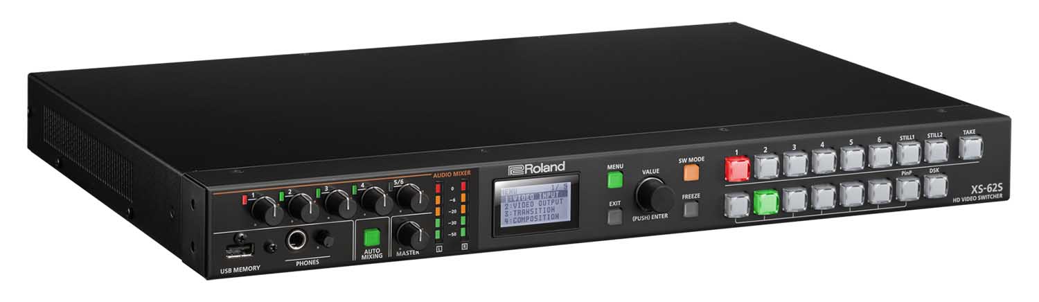 ROLAND XS-62S HD Video Switcher with Audio Mixer and PTZ Camera Control (1 RU) - Hollywood DJ