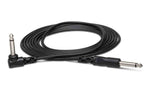 Hosa CPP-103R, 1/4" TS to Right-angle 1/4" TS Unbalanced Interconnect Cable - 3 Feet - Hollywood DJ