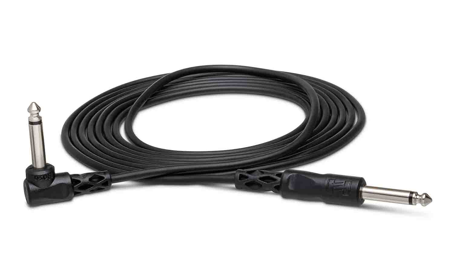 Hosa CPP-103R, 1/4" TS to Right-angle 1/4" TS Unbalanced Interconnect Cable - 3 Feet - Hollywood DJ