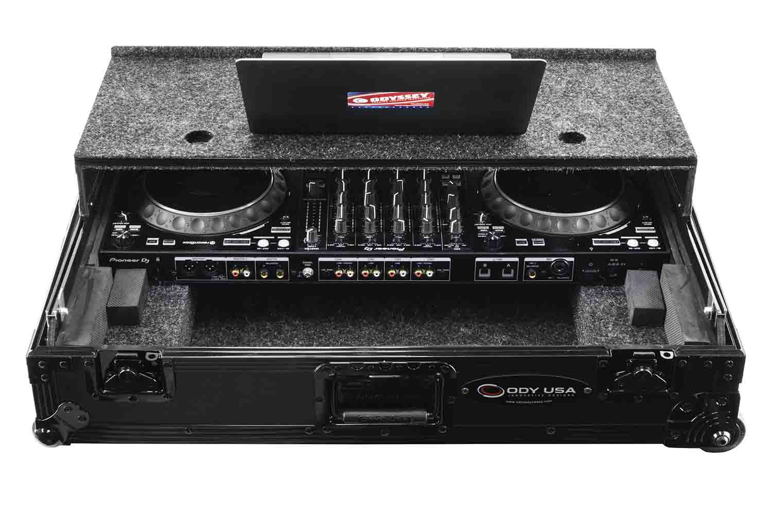 Odyssey FZGSDDJ1000WBL Glide Style DJ Case for Pioneer DDJ-1000 / DDJ-1000SRT DJ Controller - Black - Hollywood DJ