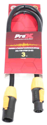 ProX XC-TR1FM12-03 Male to Female 12AWG Power Cable for Powercon Compatible Devices - 3 Feet - Hollywood DJ