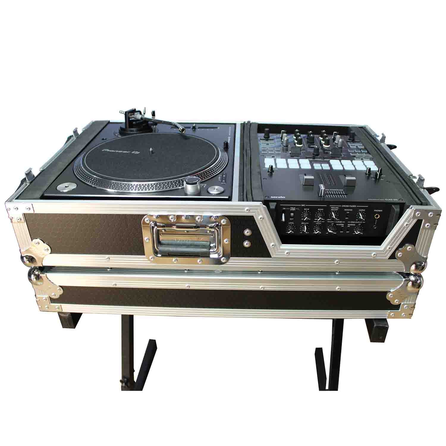 ProX XS-TMC1012W DJ Flight Case For Single Turntable In Battle Mode and 10 Inch or 12 Inch Mixer - Hollywood DJ