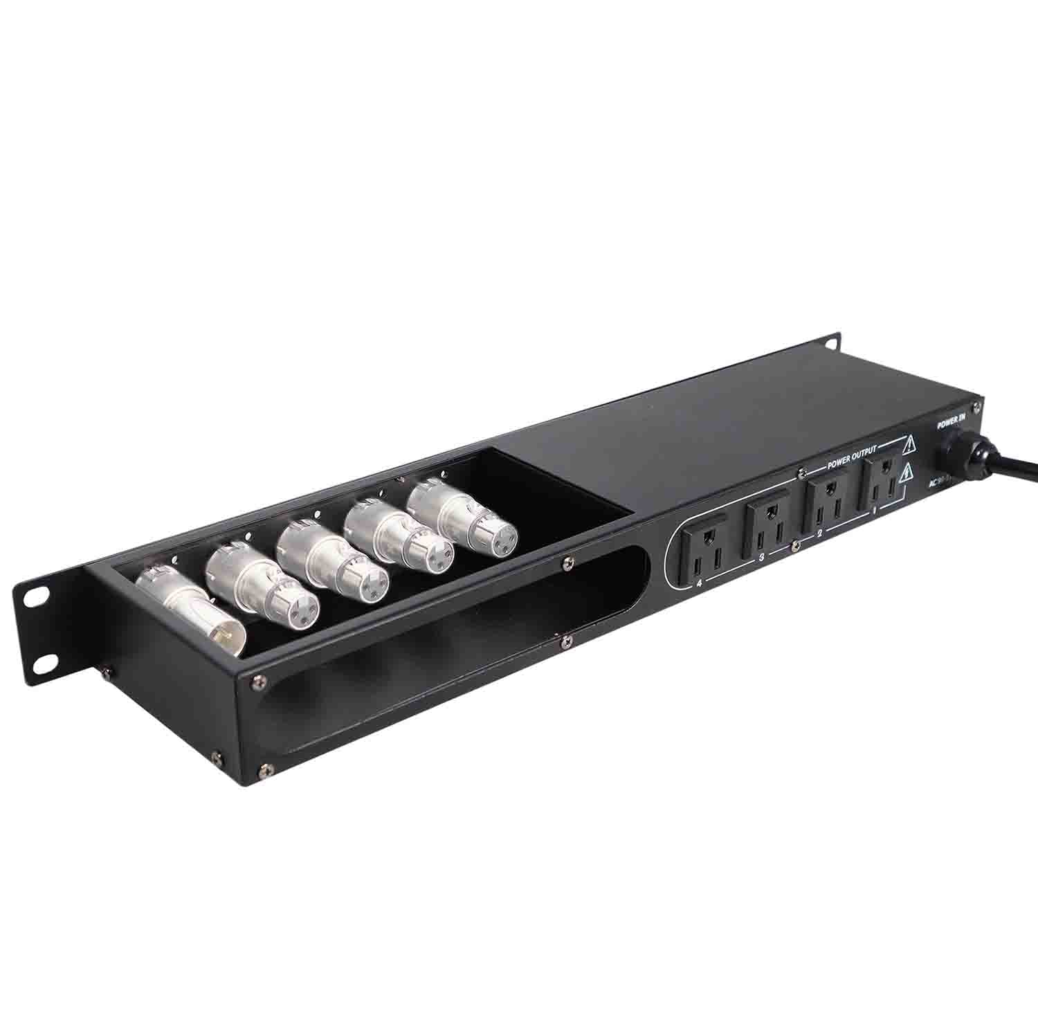 ProX X-PC4XLR-USB 1U 15 Amp Circuit 4CH Switch Panel W-2 USB and 5 Punched Space - Hollywood DJ