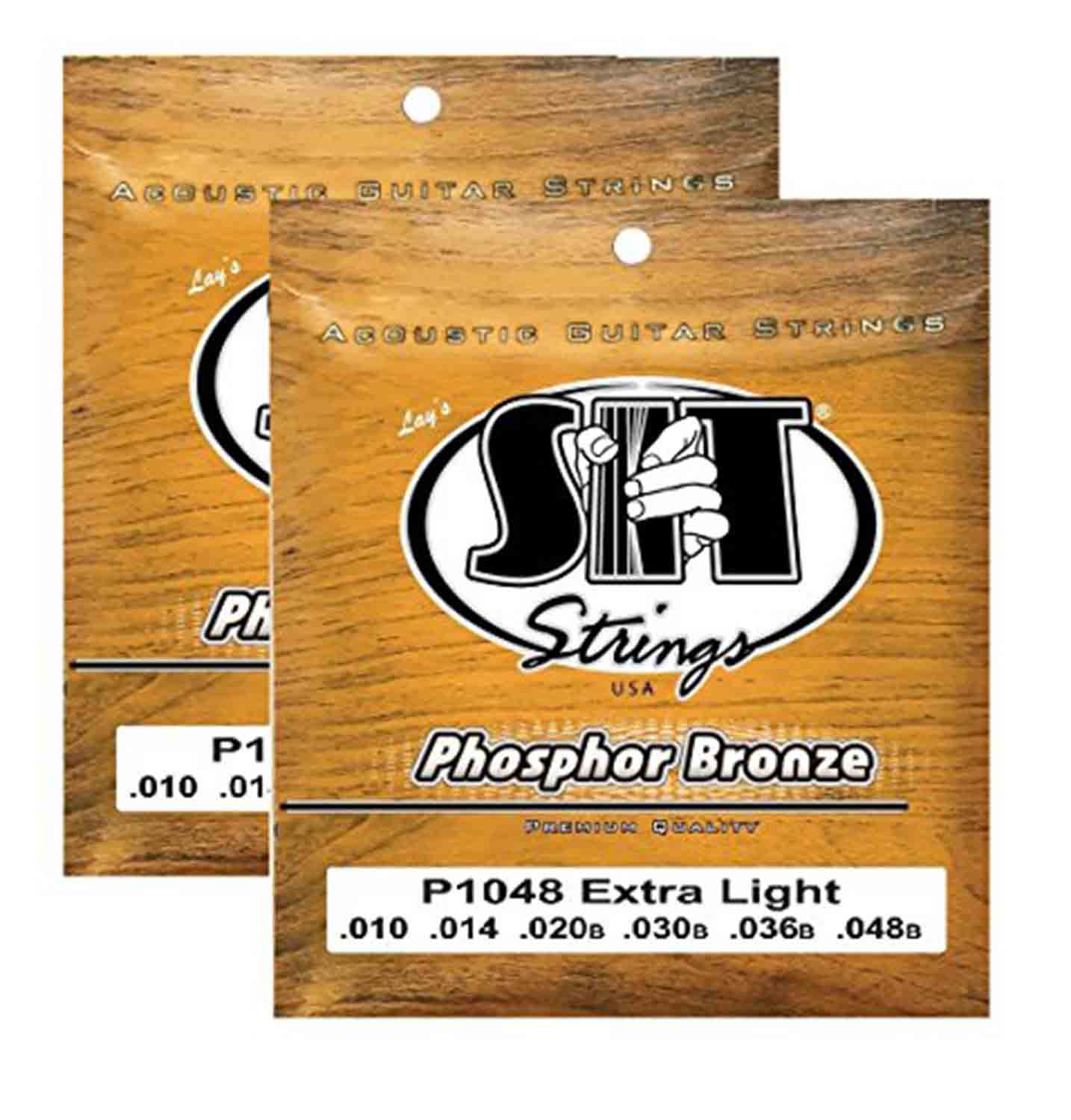 SIT Strings P1048 Extra Light Phosphor Bronze Acoustic Guitar Strings - 2 Pack - Hollywood DJ