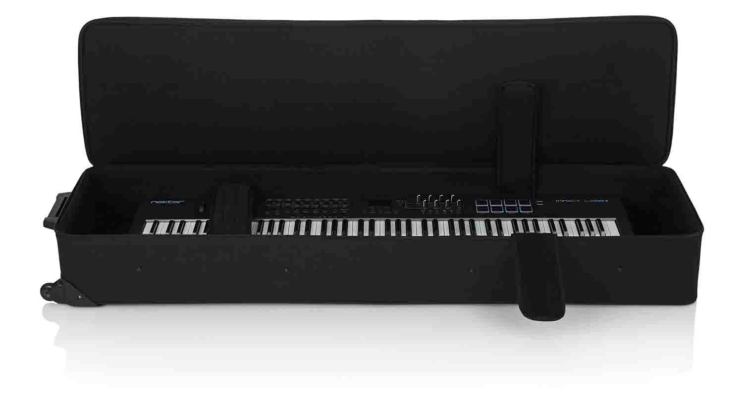 Gator Cases GK-88 SLXL Rigid Lightweight Case for Slim, Extra long 88 Note Keyboards with Wheels - Hollywood DJ