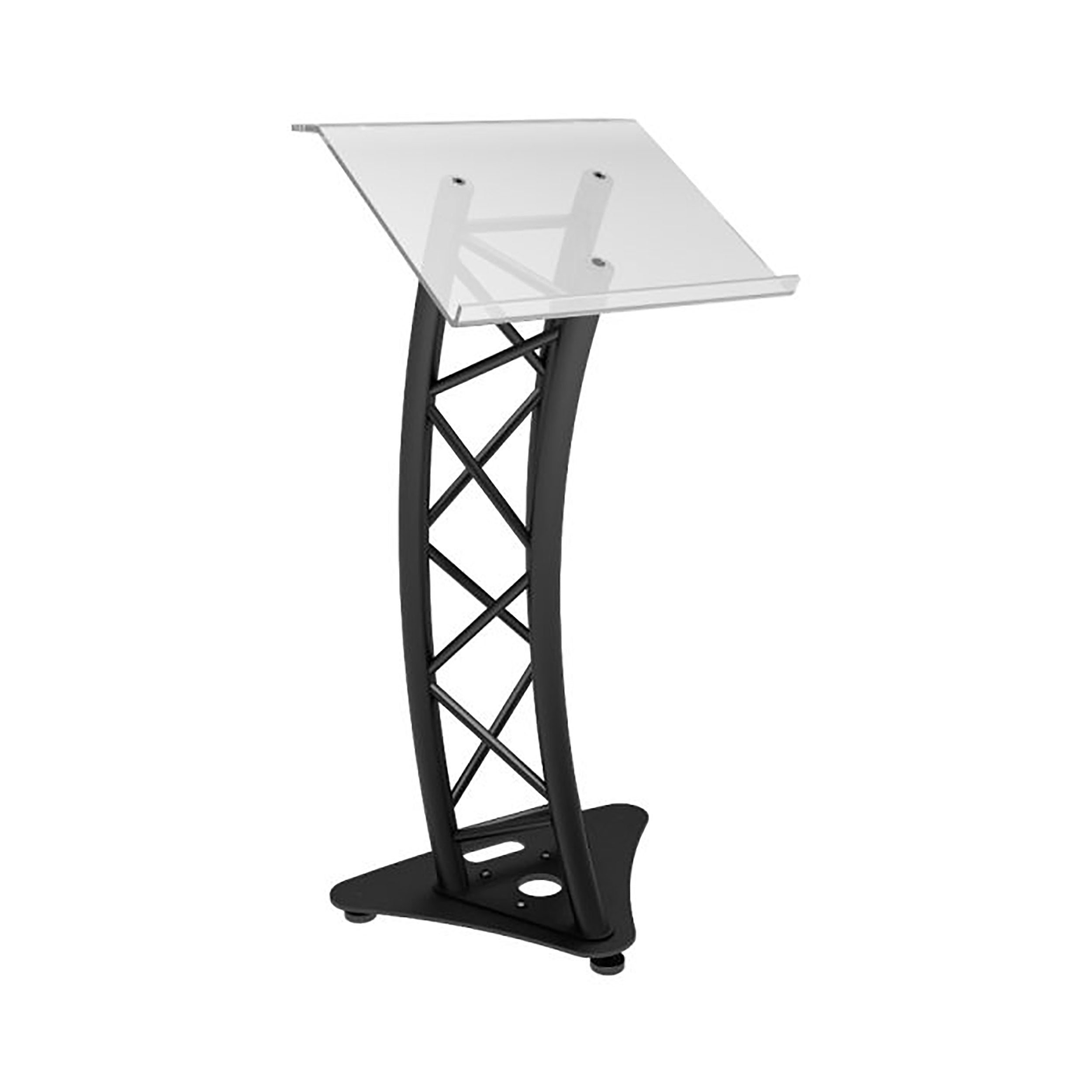 Global Truss GT-LECTERN PRO BLK, Plexi Top Triangular Curved Lectern - Black - Hollywood DJ