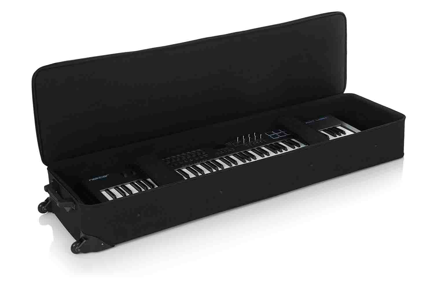 Gator Cases GK-88 SLXL Rigid Lightweight Case for Slim, Extra long 88 Note Keyboards with Wheels - Hollywood DJ