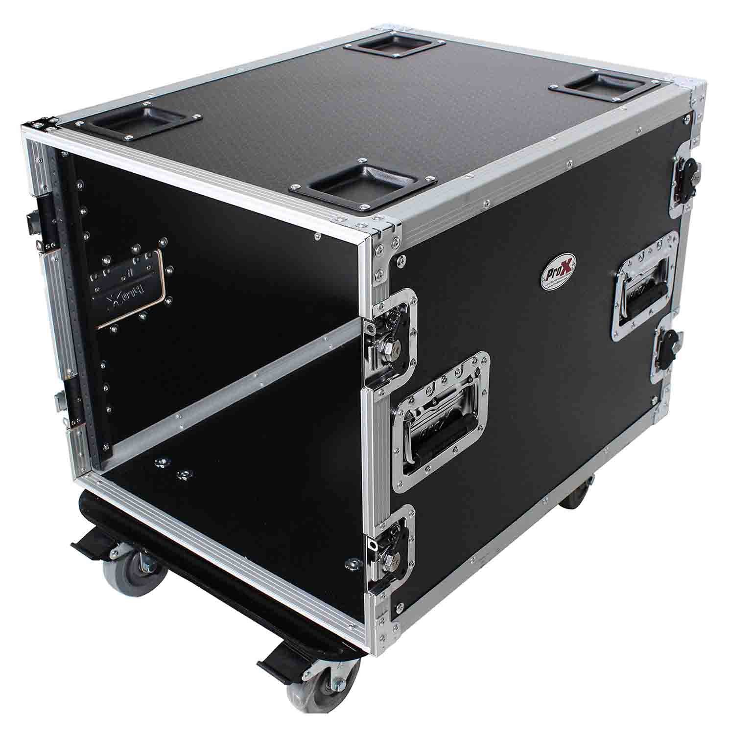 ProX T-10RSS24 10U Space Rack Mount Flight Case 24 Inch Depth with Casters - Hollywood DJ