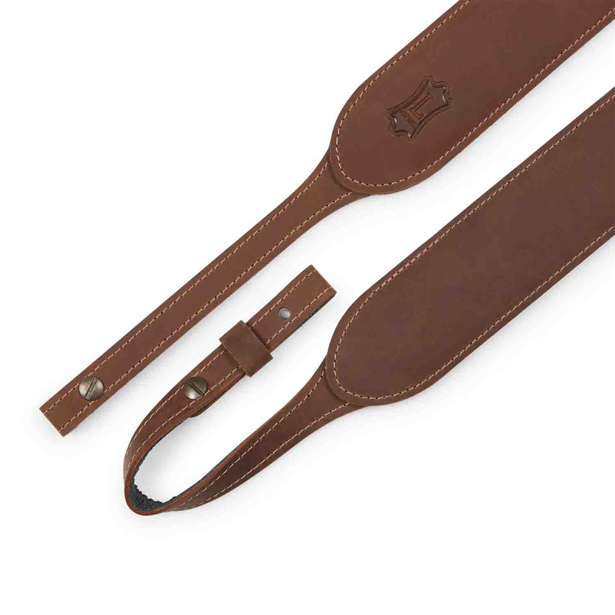 Levy's Leathers PMB32GF-BRN, 2 Inch Butter Leather Banjo Strap - Brown - Hollywood DJ