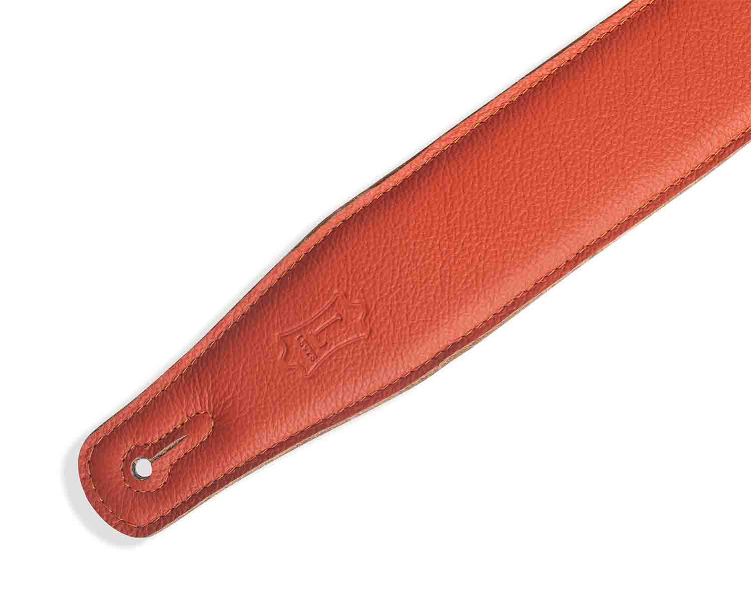 Levy's Leathers MRHGS-ORG 2.4-inch Right Height Garment Leather Guitar Strap - Orange - Hollywood DJ