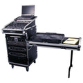 Odyssey FZGS1316WDLX, 13U Top Slanted 16U Bottom Vertical Pro Combo Rack with Casters, Side Table, and Glide Platform - Hollywood DJ