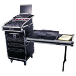 Odyssey FZGS1316WDLX, 13U Top Slanted 16U Bottom Vertical Pro Combo Rack with Casters, Side Table, and Glide Platform - Hollywood DJ