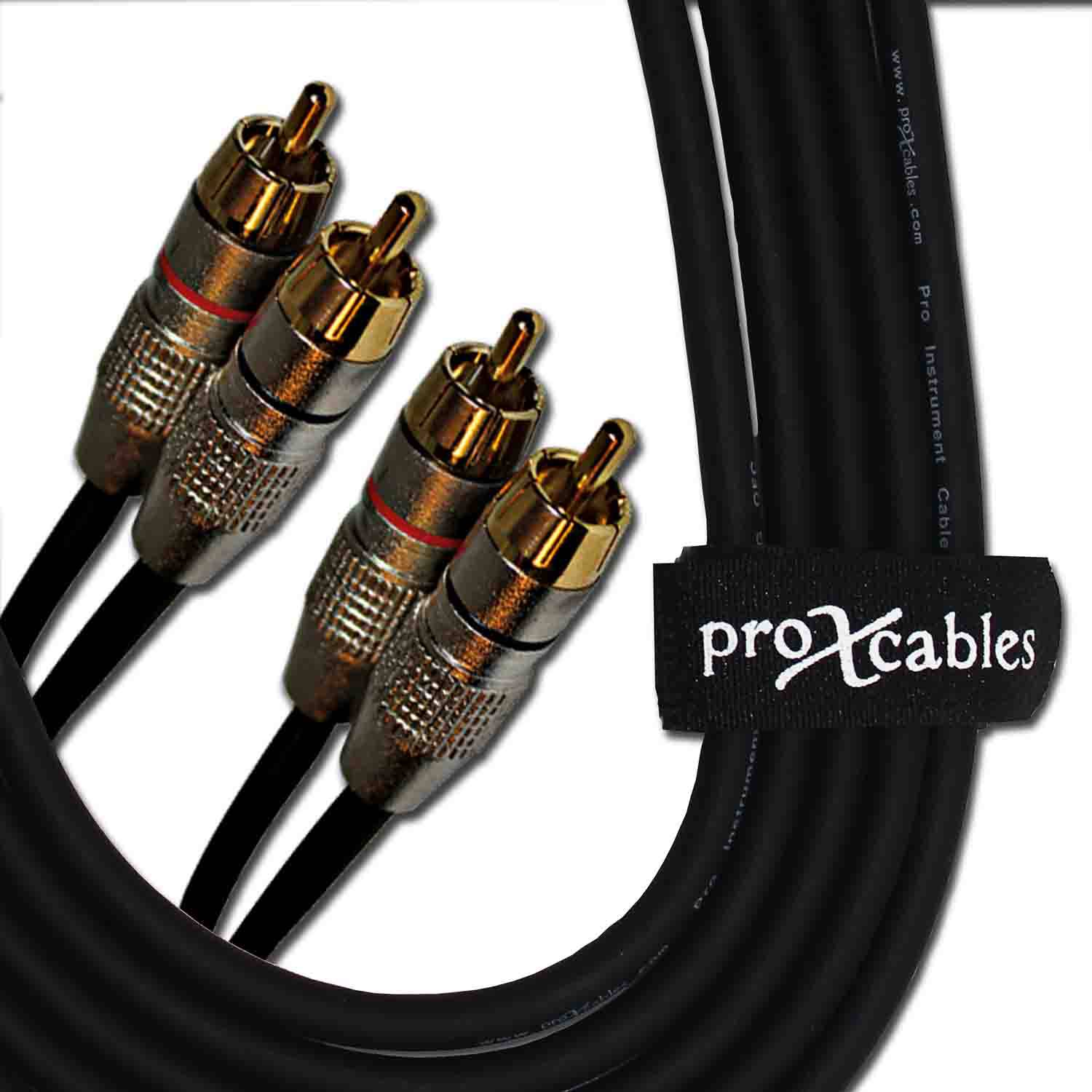 Prox XC-DRCA3 Unbalanced Dual RCA-M to Dual RCA-M High Performance Audio Cable - 3 Feet - Hollywood DJ