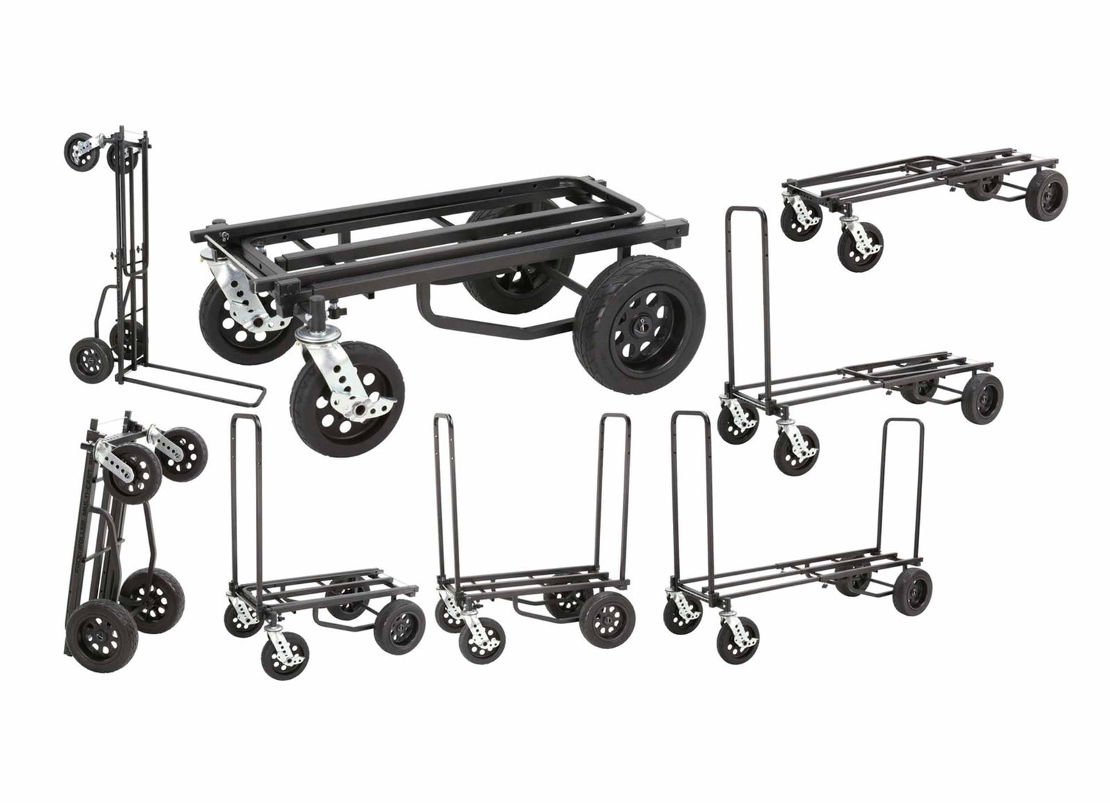 Rock N Roller R12STEALTH 8-in-1 Folding Multi-Cart/Hand Truck/Platform Cart - Hollywood DJ