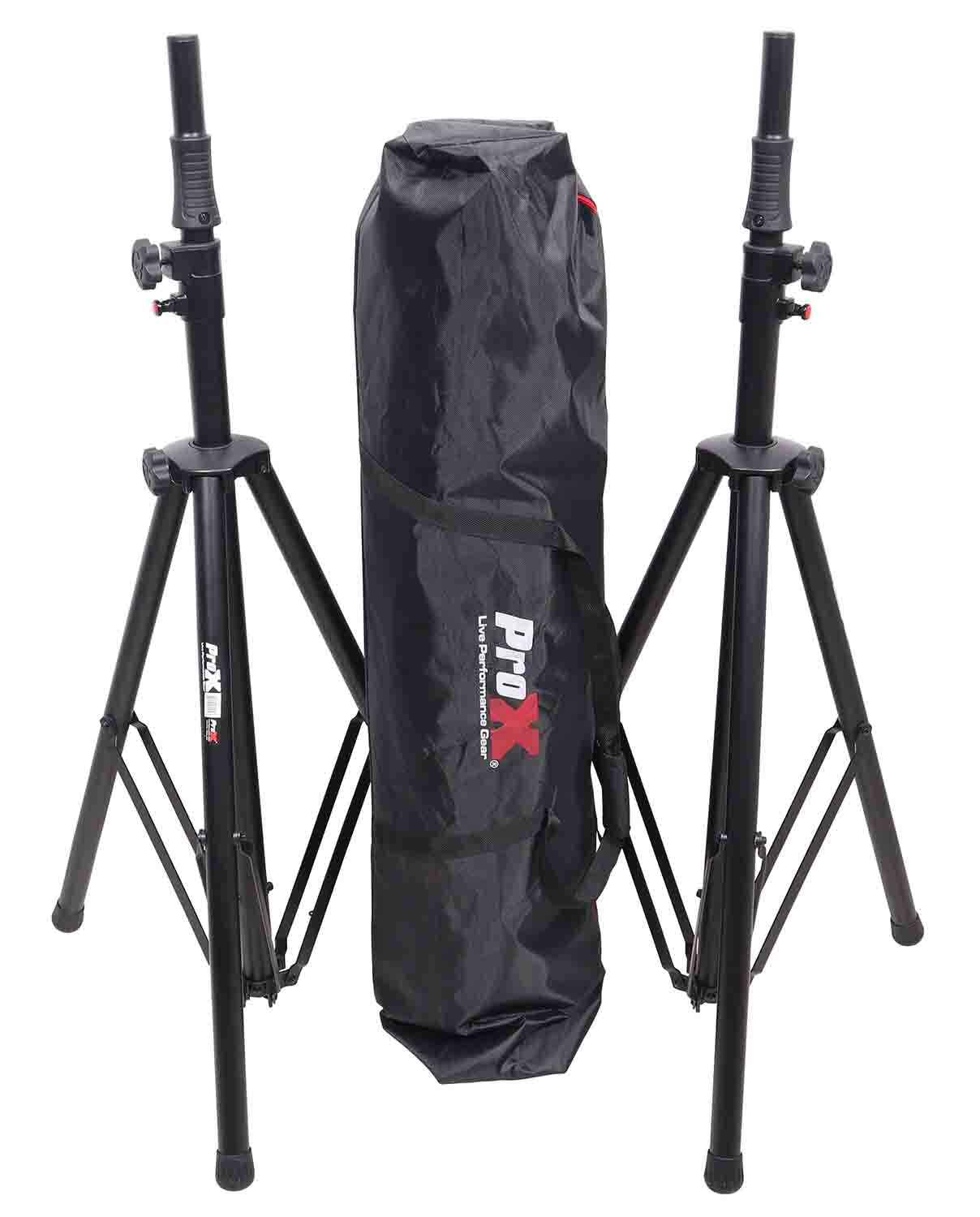 ProX T-SS82P Set of 2 Pro Air Speaker stand in Black with Carry Bags - Hollywood DJ