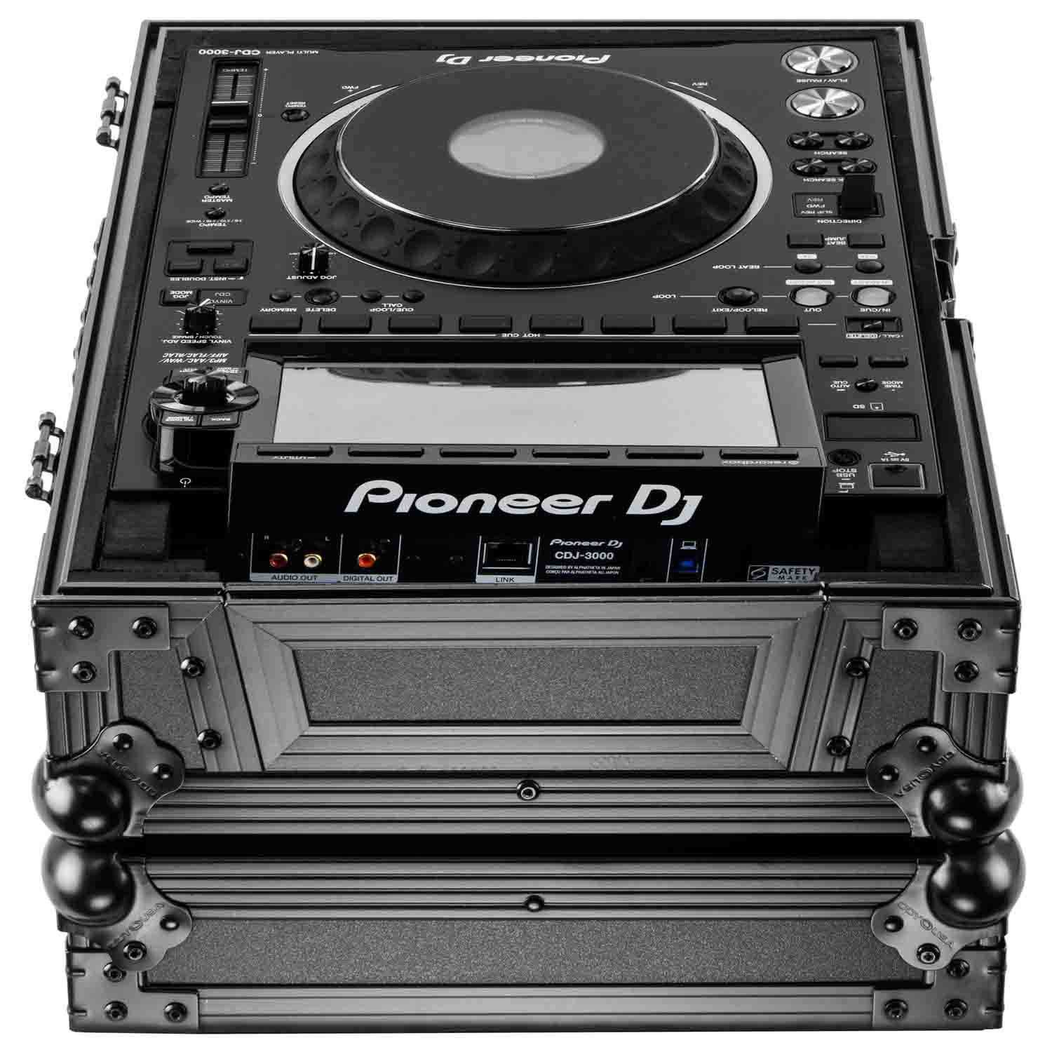 Odyssey FZ3000BL DJ Flight Case with Removable Back Panel for Pioneer CDJ3000 DJ Media Player - Black - Hollywood DJ