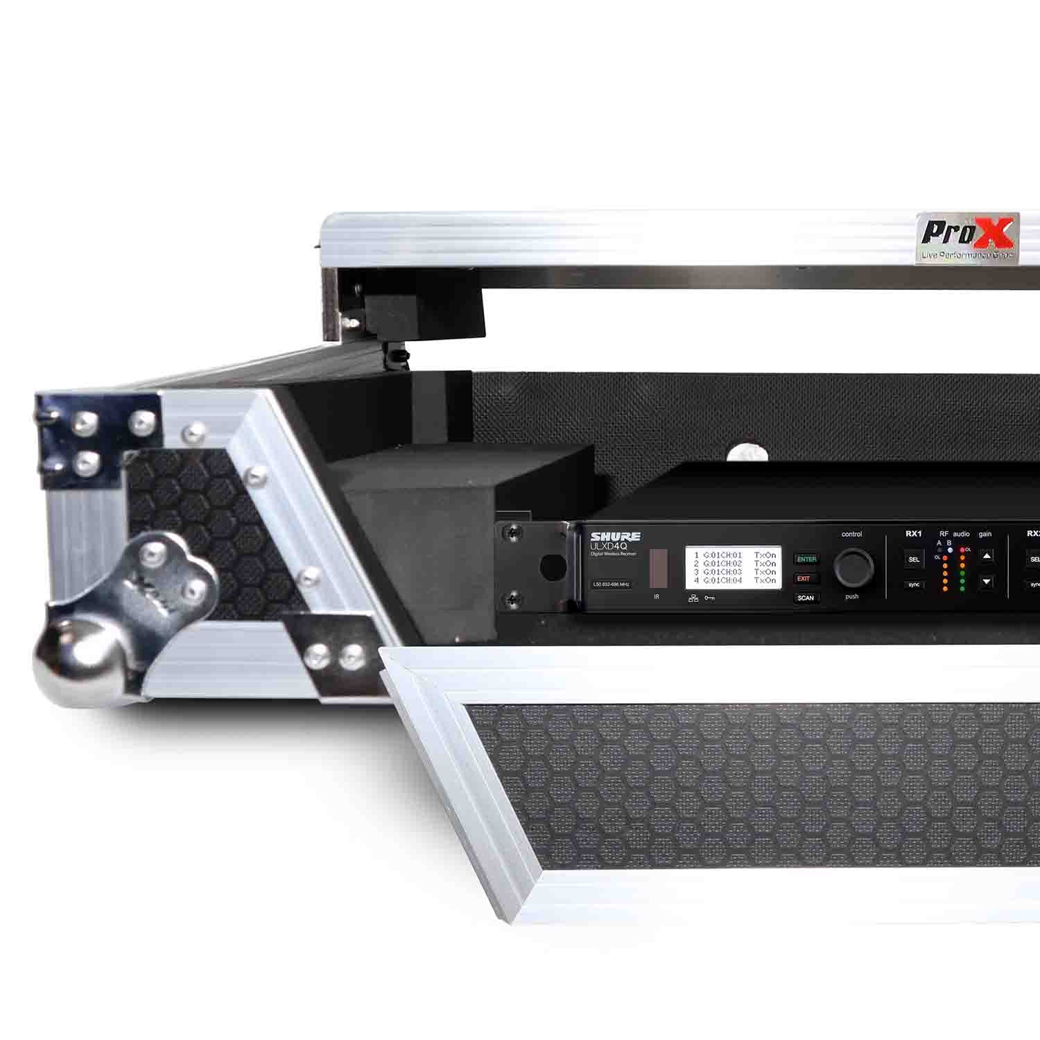 ProX XS-DDJSR2LT LED DJ Flight Case for Pioneer DDJ-SR2 Digital Controller with Laptop Shelf and Bonus LED Kit - Hollywood DJ