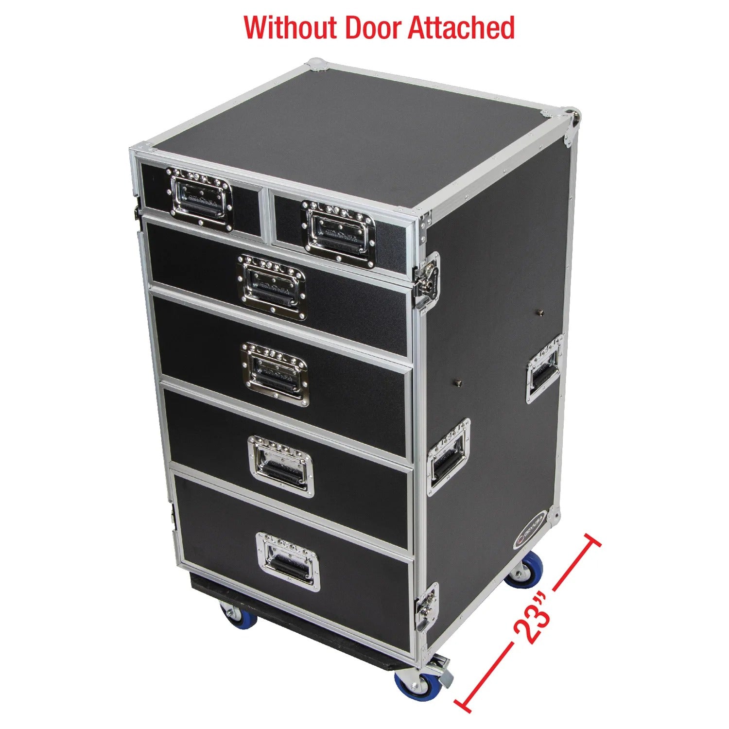 Odyssey FZWB6WDLX DJ Flight Case for Deluxe Six Drawer Workbox Tour with Casters and Side Table Odyssey