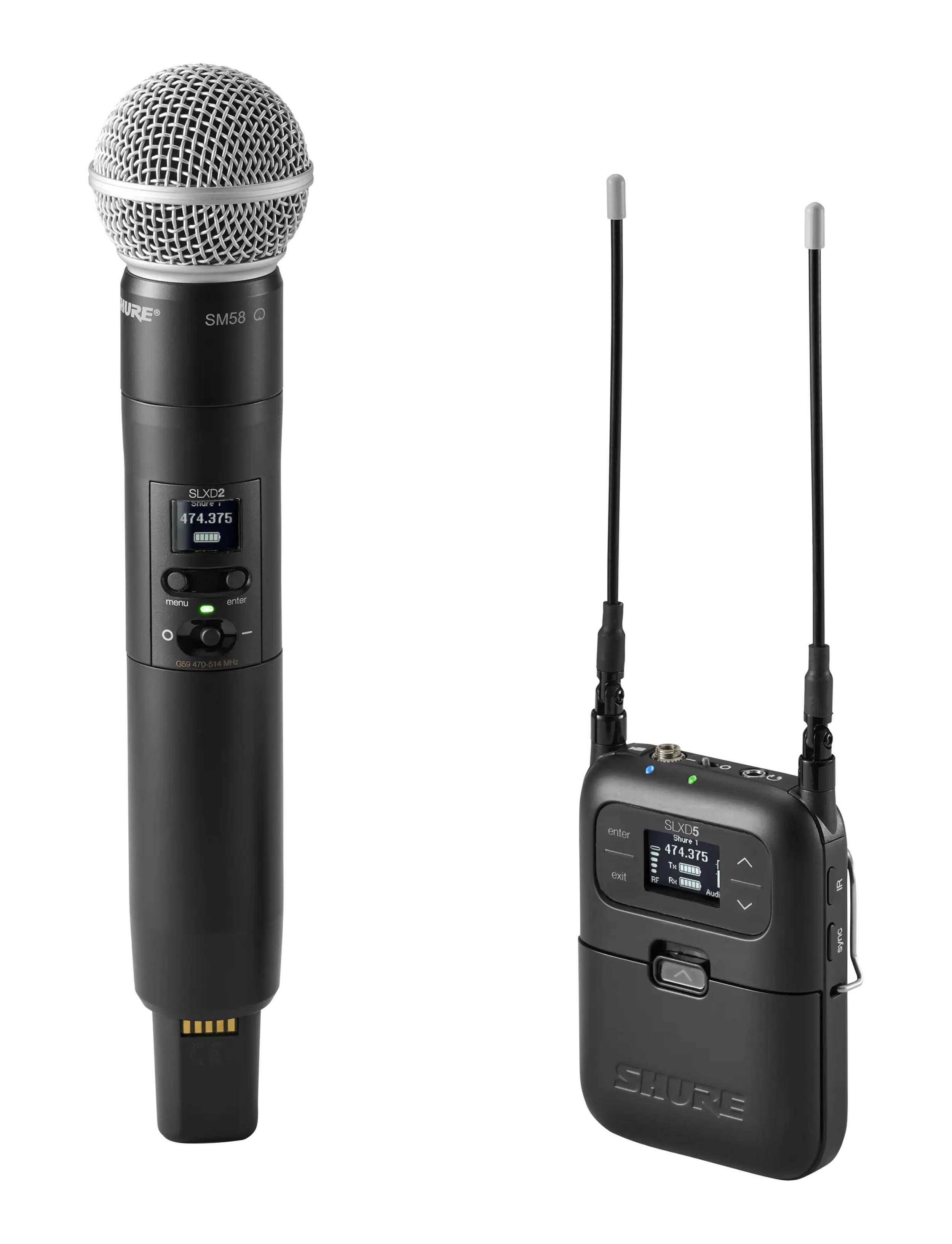 Shure SLXD25/SM58 Portable Digital Wireless Handheld System with SM58 Vocal Microphone Capsule by Shure